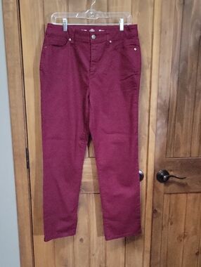 St. John's Bay Burgundy Straight-Leg Jeans